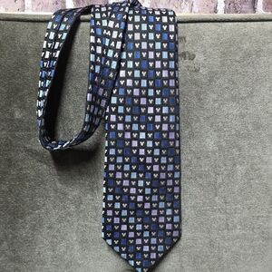 Mickey Mouse Disney World Silk Tie Mens Black Silver Blue Purple